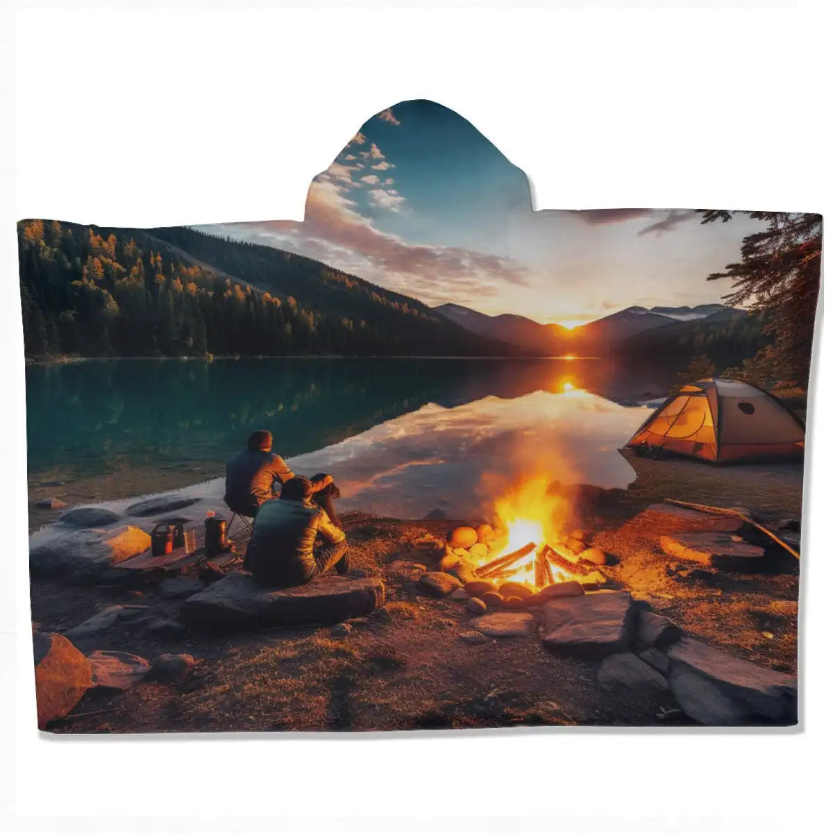Campfire printed kids hooded blanket