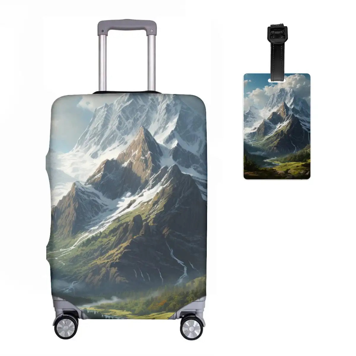 Durable luggage cover and tag set