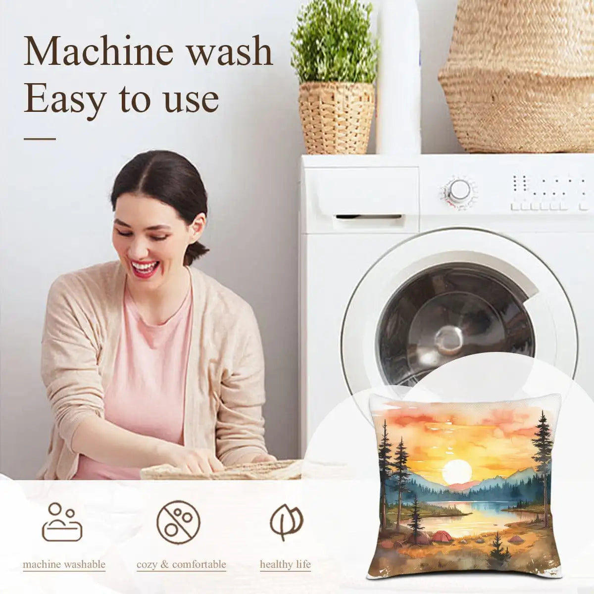 Machine washable and easy to use  Pillow Cover