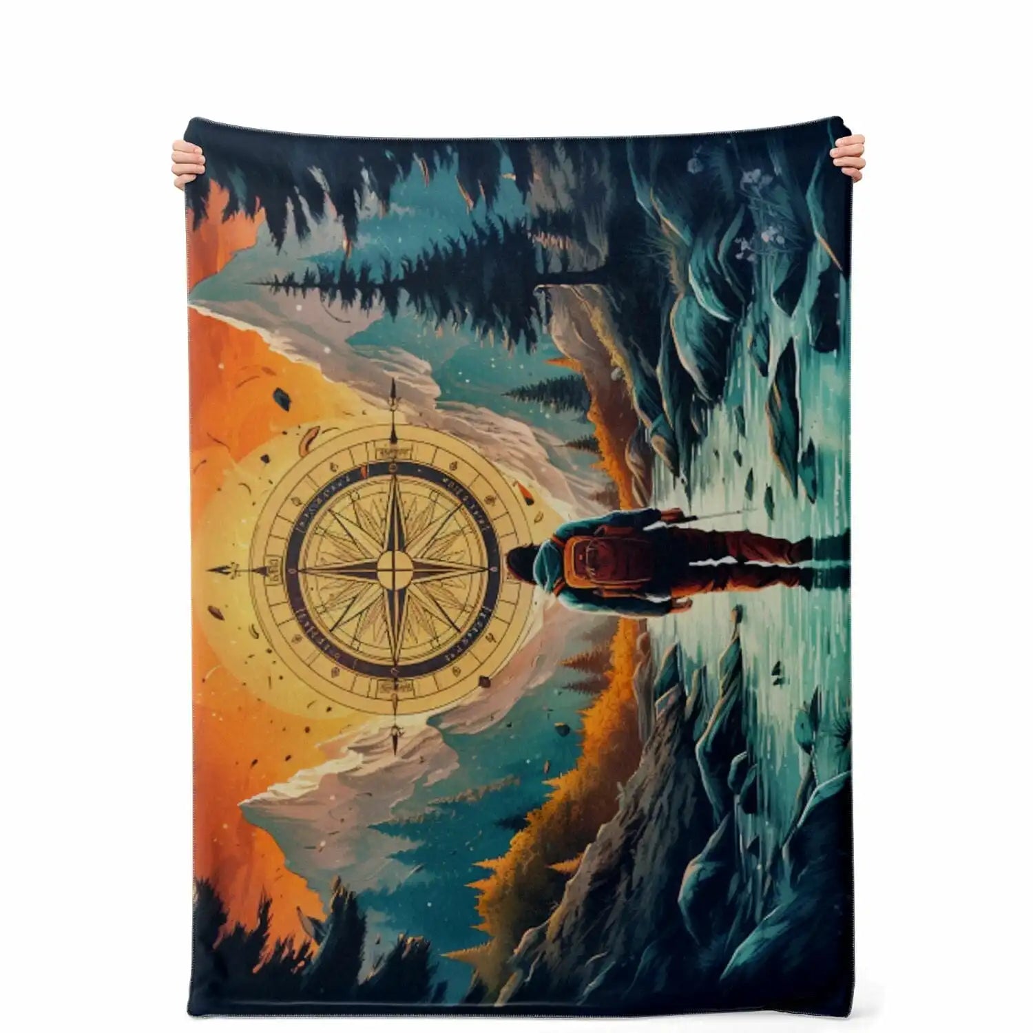 multi color printed camping blanket