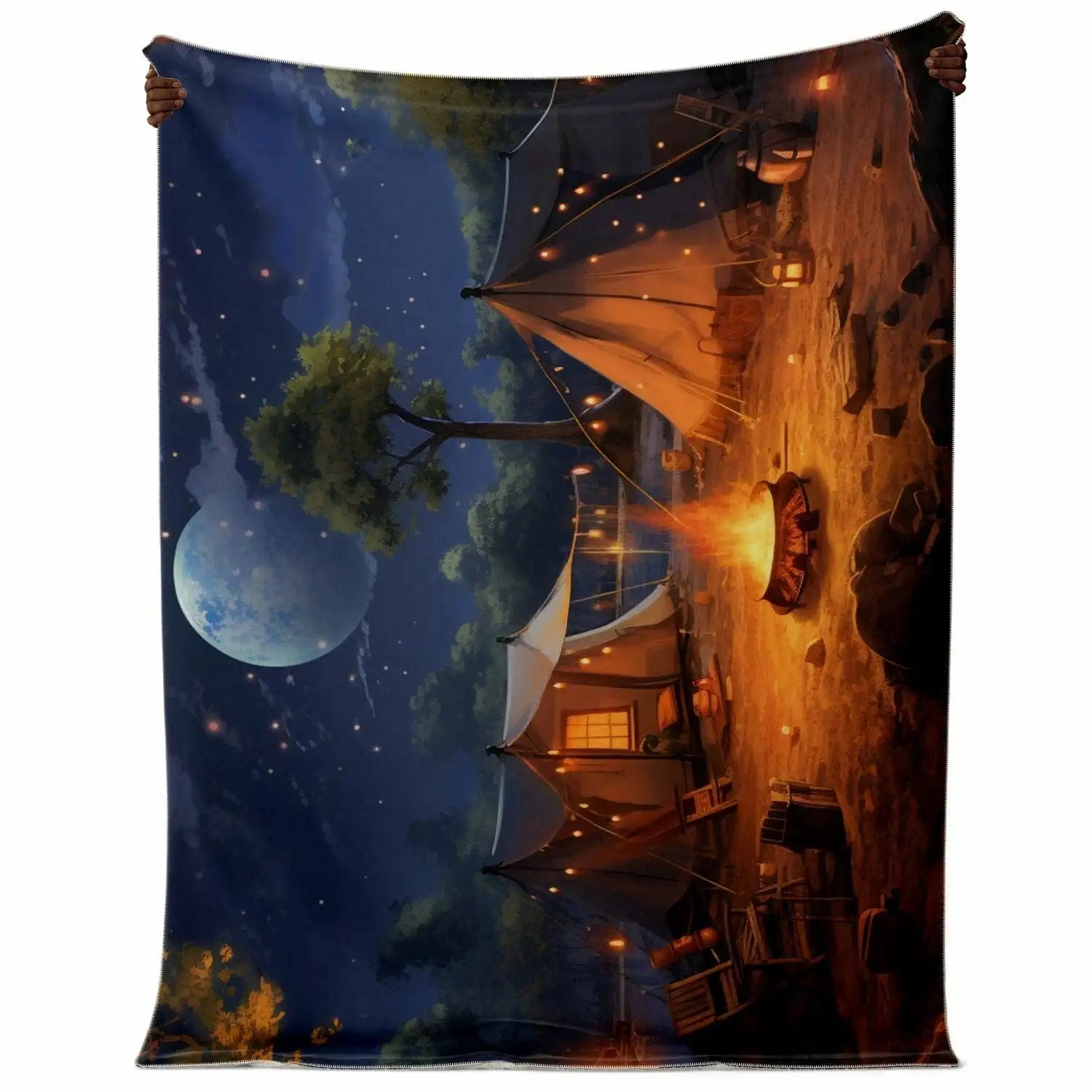 multicolor printed unisex camping blanket